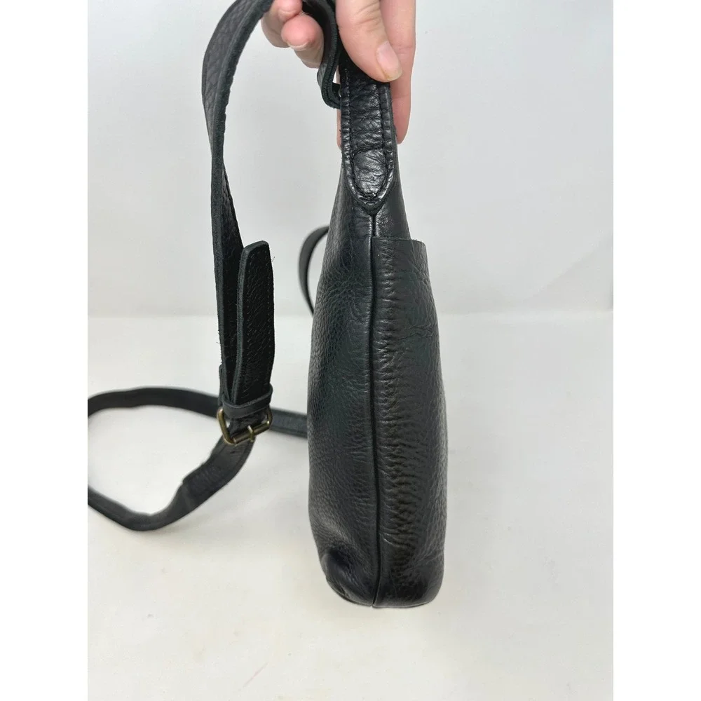 Lifetime Leather Sling Crossbody Black‎ Minimalist Full Grain